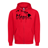 Red maui hawaii Zipper Hoodie - linhVisuals
