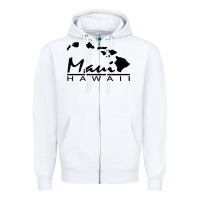 White maui hawaii Zipper Hoodie - linhVisuals
