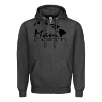 Charcoal Heather maui hawaii Zipper Hoodie - linhVisuals