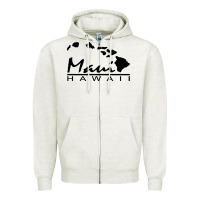 Oatmeal Heather maui hawaii Zipper Hoodie - linhVisuals