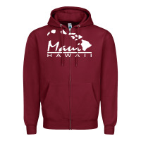 Burgundy maui hawaii Zipper Hoodie - linhVisuals