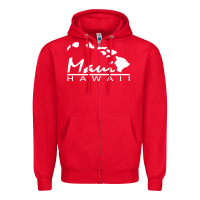 Red maui hawaii Zipper Hoodie - linhVisuals