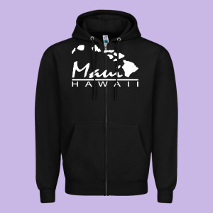Maui Hawaii Zipper Hoodie Designed By Linhvisuals
