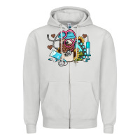 Dove Grey western sunflower gemstone nurse Zipper Hoodie - JahusDesignShop