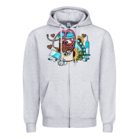Heather Grey western sunflower gemstone nurse Zipper Hoodie - JahusDesignShop