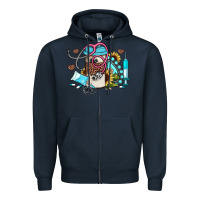 Navy western sunflower gemstone nurse Zipper Hoodie - JahusDesignShop