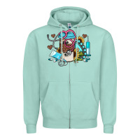 Seafoam western sunflower gemstone nurse Zipper Hoodie - JahusDesignShop