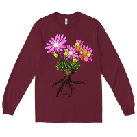 Burgundy Bitterroot Flower Long Sleeve Tee - LillyAllenDesigns
