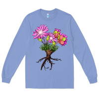 Colony Blue Bitterroot Flower Long Sleeve Tee - LillyAllenDesigns