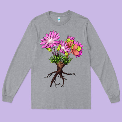 Bitterroot Flower Long Sleeve Tee Designed By Lillyallendesigns