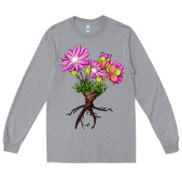 Heather Grey Bitterroot Flower Long Sleeve Tee - LillyAllenDesigns