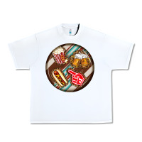 White american football round earrings Urban Heavy Tee - BundleAndBundleShop