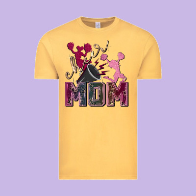 Cheer Mom Vintage Tee Designed By Fadigitalartstudio