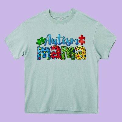 Autism Mama Heavy Core Tee Designed By Cowgirlartshop