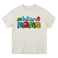 Cream autism mama Heavy Core Tee - CowGirlArtShop