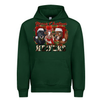 Forest Green Merry Christmas Heifers Urban Hoodie - RanaPortraitStore