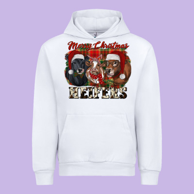 Merry Christmas Heifers Urban Hoodie Designed By Ranaportraitstore