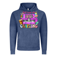 Vintage Denim Just A Girl Who Loves Crafting Vintage Hoodie - CowhideDigitalArt