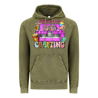 Vintage Olive Just A Girl Who Loves Crafting Vintage Hoodie - CowhideDigitalArt