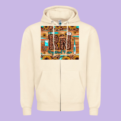 Rn Registered Nurse Zipper Hoodie Designed By Jahusdesignshop