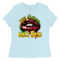 Baby Blue Future black queen Ladies Tee - FaDigitalArtStudio