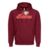 Burgundy motorcycle racing indian Zipper Hoodie - linhVisuals