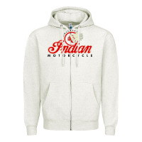 Oatmeal Heather motorcycle racing indian Zipper Hoodie - linhVisuals
