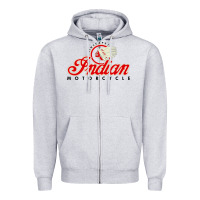 Heather Grey motorcycle racing indian Zipper Hoodie - linhVisuals