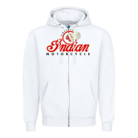 White motorcycle racing indian Zipper Hoodie - linhVisuals