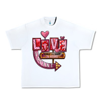White Valentines Day Love Vacant Urban Heavy Tee - FaDigitalArtStudio