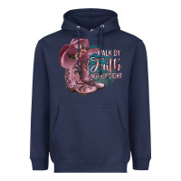 Navy Walk By Faith Not By Sight Heavyweight Hoodie - JahusDesignShop