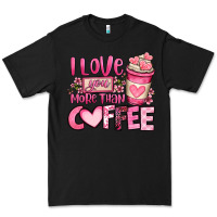 Black i love you more than coffee valentines day Premium Tee - OliviaCreatesArt