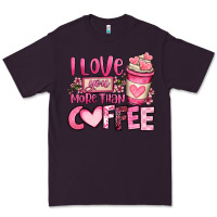 Plum i love you more than coffee valentines day Premium Tee - OliviaCreatesArt