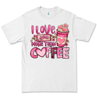White i love you more than coffee valentines day Premium Tee - OliviaCreatesArt