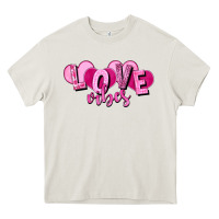 Cream Love vibes Valentine's Day Heavy Core Tee - HowdyJamesFarm