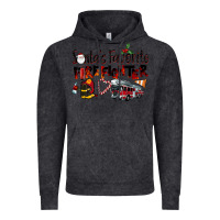 Vintage Black Santa's Favorite Firefighter Vintage Hoodie - LillyAllenDesigns