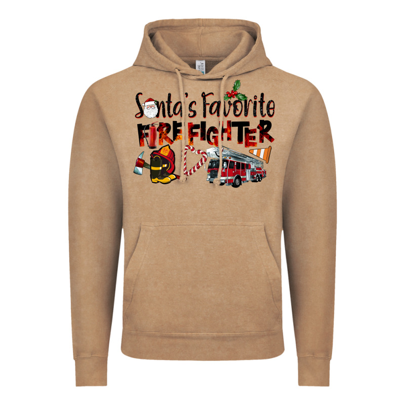 Santa's Favorite Firefighter Vintage Hoodie by LillyAllenDesigns | Teevron
