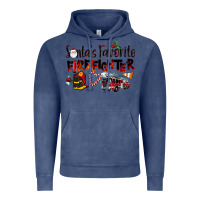 Vintage Denim Santa's Favorite Firefighter Vintage Hoodie - LillyAllenDesigns