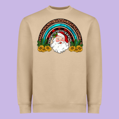 Santa Rainbow Heavyweight Sweatshirt Designed By Jahusdesignshop