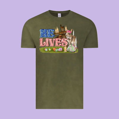 He Lives Easter Vintage Tee Designed By Fadigitalartstudio
