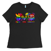 Black Peace love equality Ladies Tee - FaDigitalArtStudio