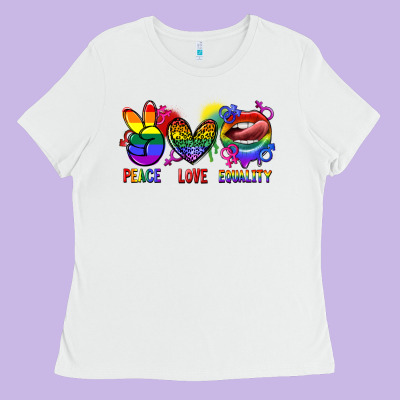 Peace Love Equality Ladies Tee Designed By Fadigitalartstudio