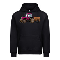 Black Pink Farm Tractor Urban Hoodie - RanaPortraitStore