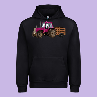 Pink Farm Tractor Urban Hoodie Designed By Ranaportraitstore