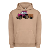 Pigment Burro Pink Farm Tractor Urban Hoodie - RanaPortraitStore