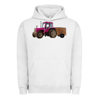 Pigment Lunar Rock Pink Farm Tractor Urban Hoodie - RanaPortraitStore
