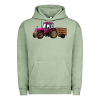 Pigment Oil Green Pink Farm Tractor Urban Hoodie - RanaPortraitStore