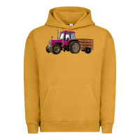 Pigment Peanut Butter Pink Farm Tractor Urban Hoodie - RanaPortraitStore