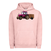Pigment Salmon Pink Farm Tractor Urban Hoodie - RanaPortraitStore