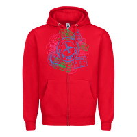 Red bon voyage travel stamp t shirt Zipper Hoodie - linhVisuals